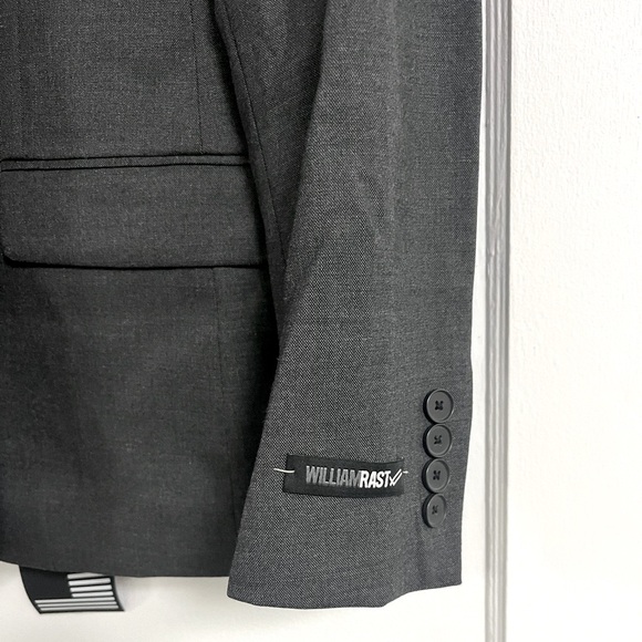 38S 2Pc Suit Men's Grey William Rast Blazer & Pants - Picture 2 of 13